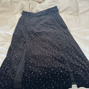 Disturbia black velour floral skirt